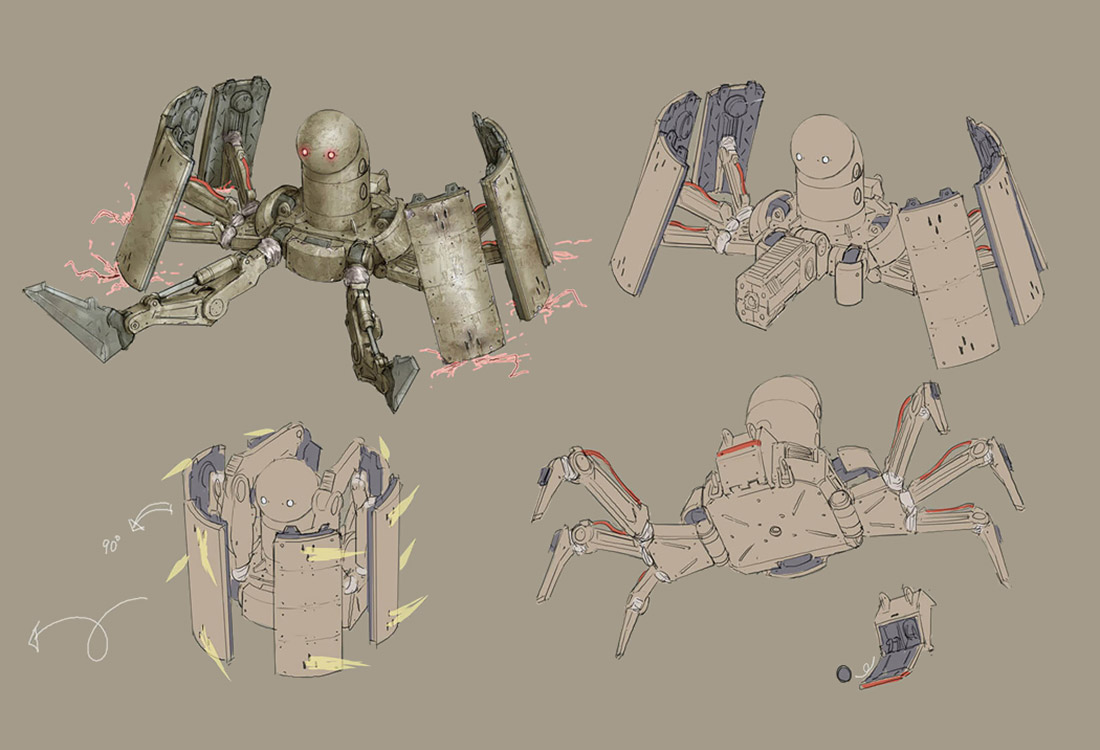 Enemy Machine Types Art from NieR: Automata
