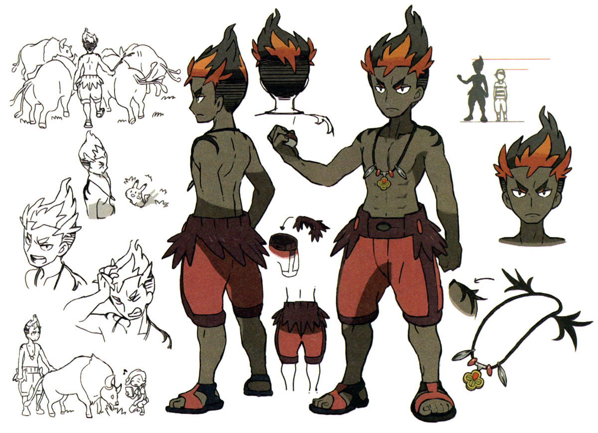 Kiawe Concept Art from Pokémon Sun and Moon