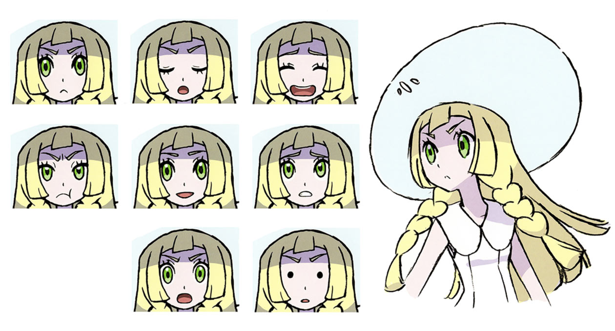 Lillie Expressions Art from Pokémon Sun and Moon