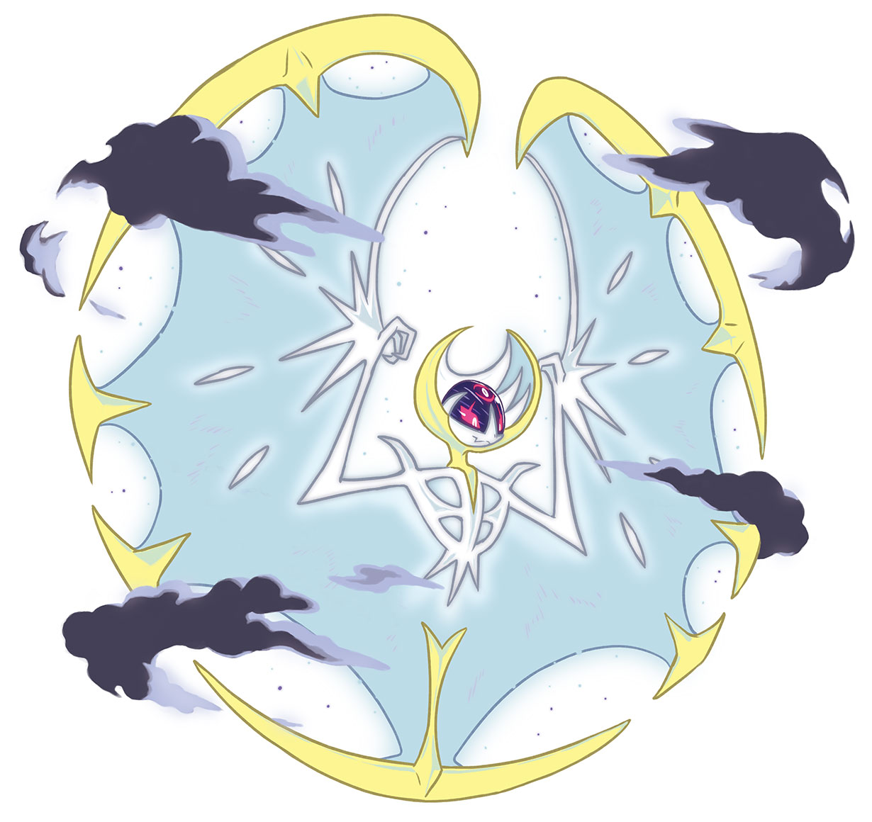 Lunala Full Moon Art from Pokémon Sun and Moon