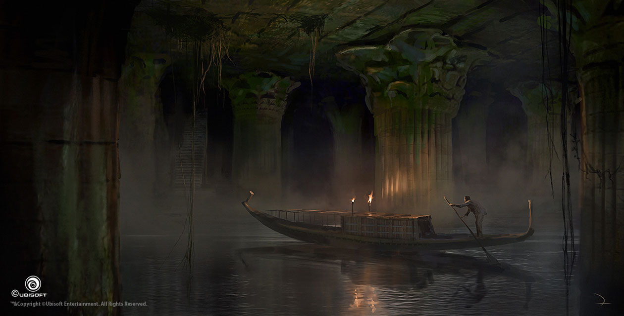 Alexandria Canal Concept Art from Assassin's Creed Origins