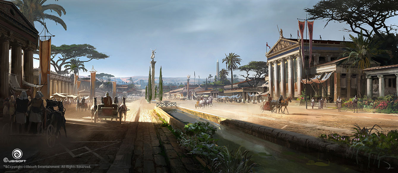 Alexandria Canopic Way Concept Art from Assassin's Creed Origins