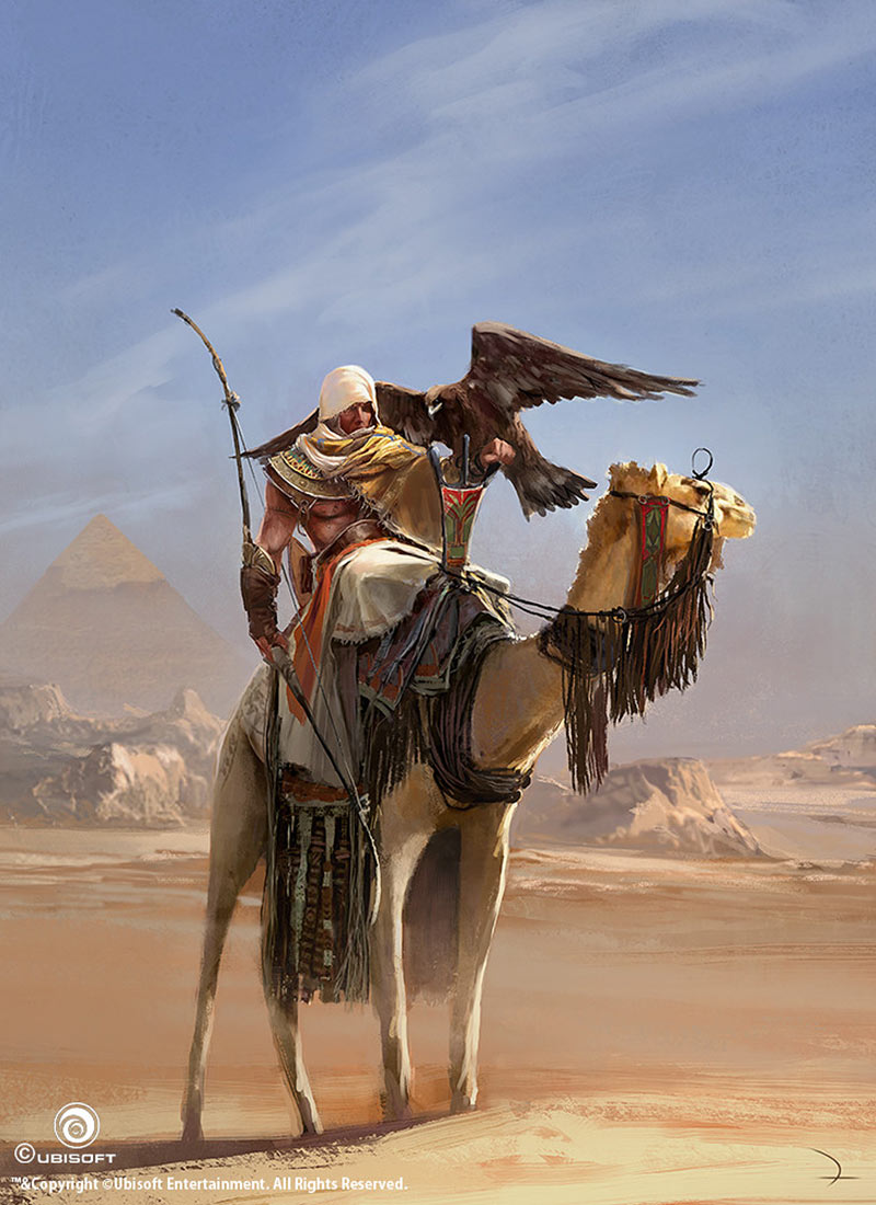 Bayek & Dromedary Concept Art from Assassin's Creed Origins