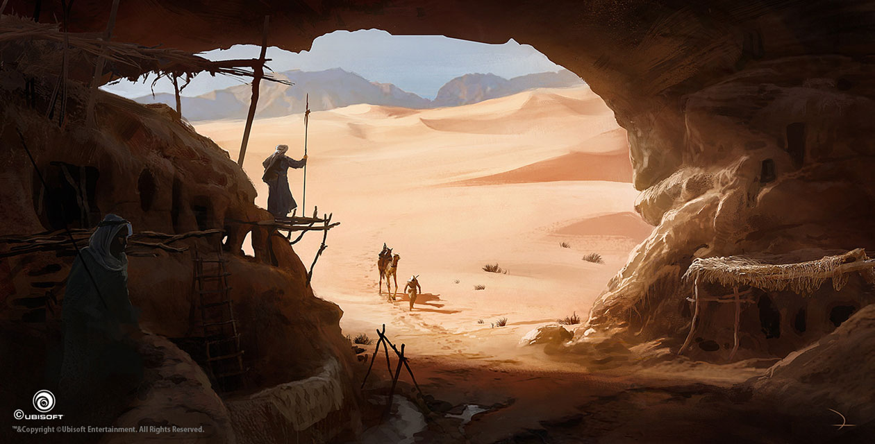 Cave Dwellings Concept Art from Assassin's Creed Origins