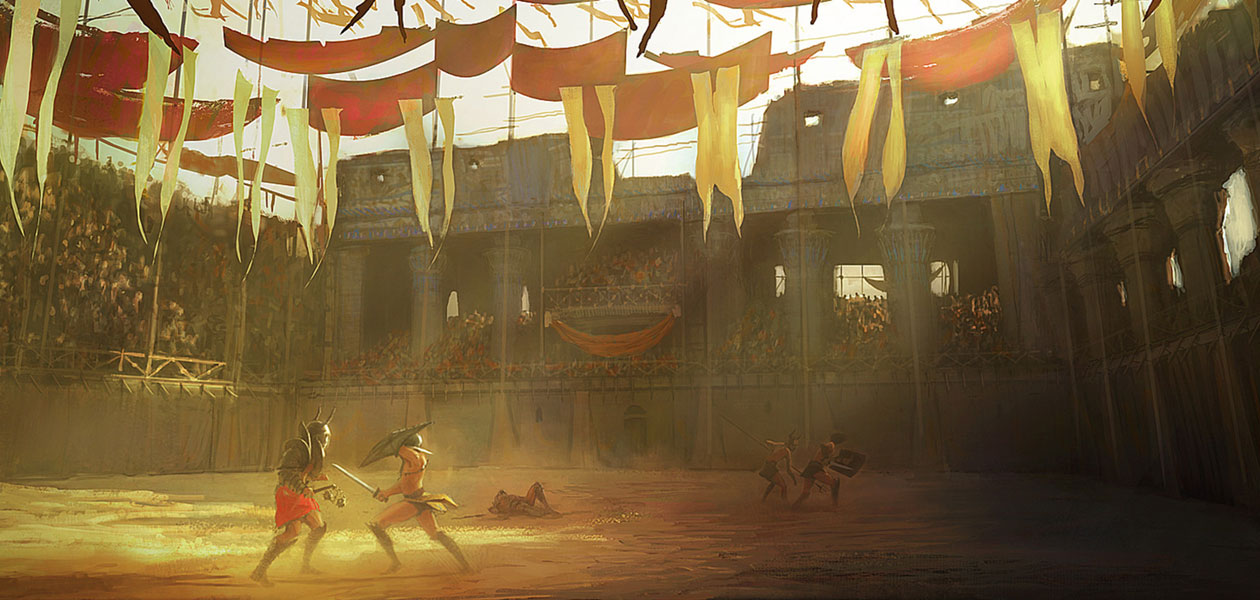 Crocodilopolis Arena Pit Concept Art from Assassin's Creed Origins