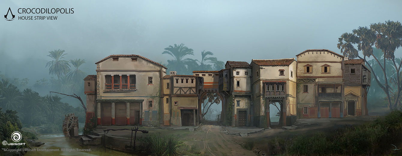 Crocodilopolis House Strip Concept Art from Assassin's Creed Origins