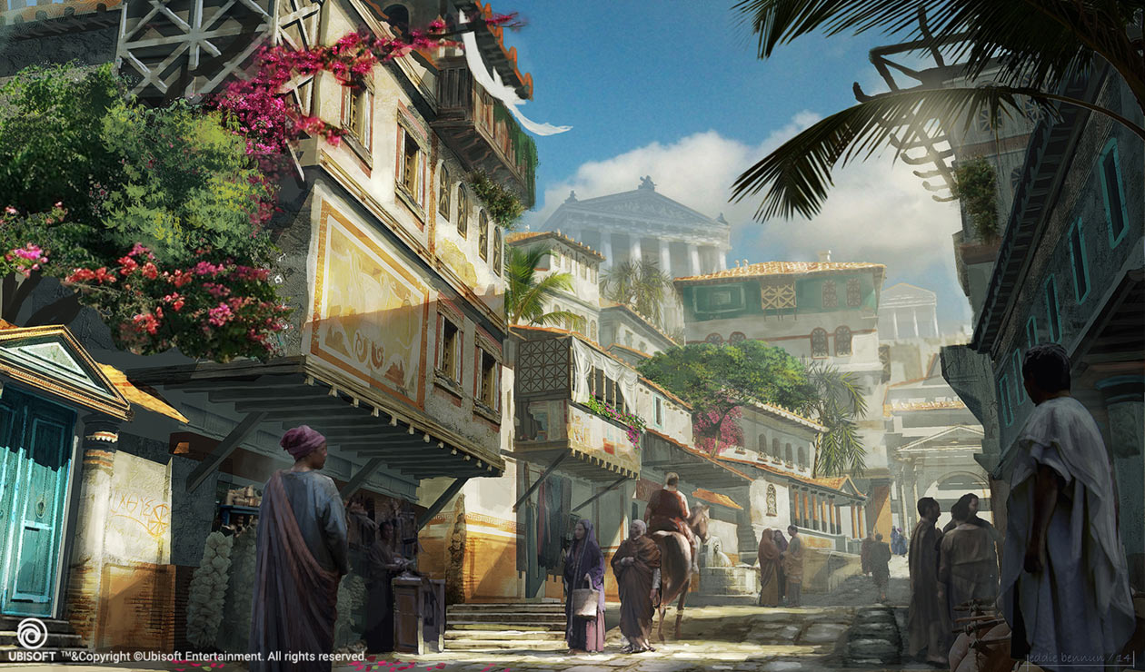 Cyrene Streets Concept Art from Assassin's Creed Origins