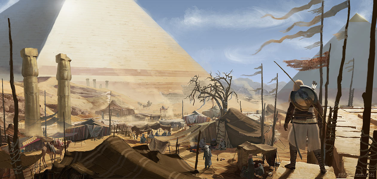 Giza Camp Concept Art from Assassin's Creed Origins