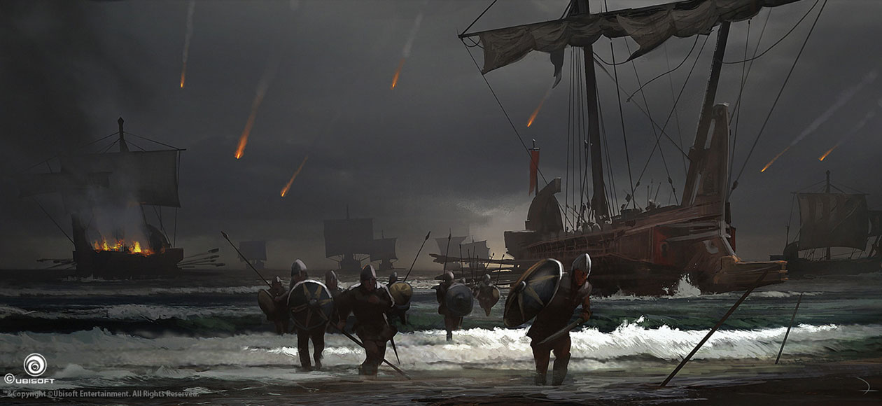 Naval Combat Concept Art from Assassin's Creed Origins