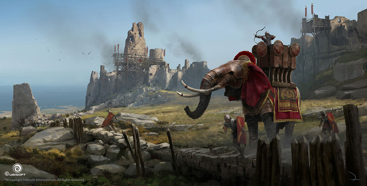 Roman War Elephant Concept Art from Assassin's Creed Origins