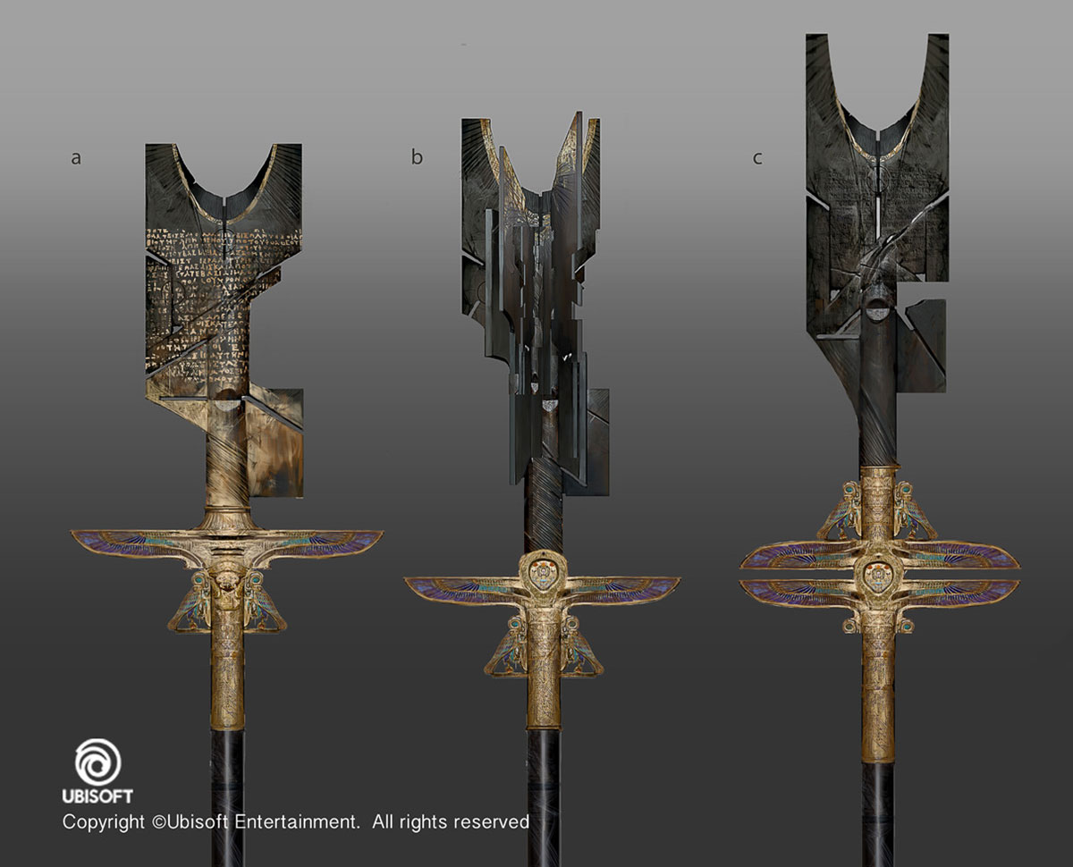 Staff Designs Concept Art from Assassin's Creed Origins