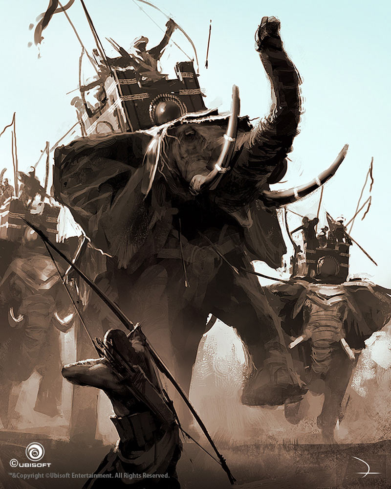 War Elephant Concept Artwork from Assassin's Creed Origins
