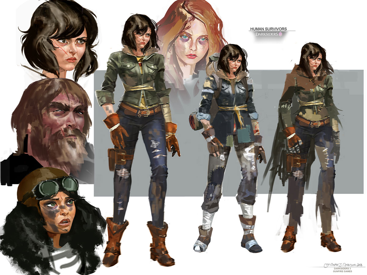 Human Survivors Art from Darksiders III
