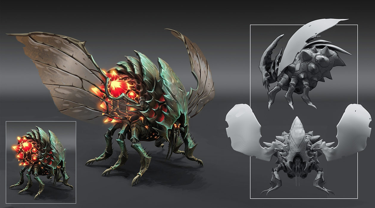 Insect Monster Concept Art from Darksiders III