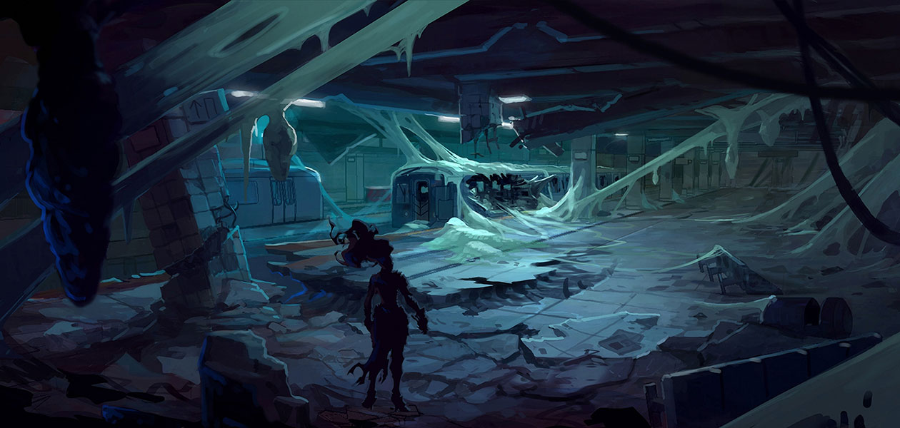 Subway Concept Art from Darksiders III