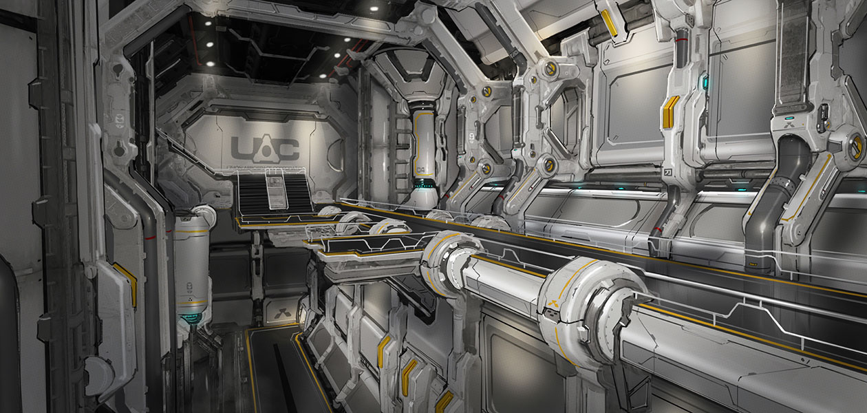 Industrial Architecture Concept Art from Doom (2016)