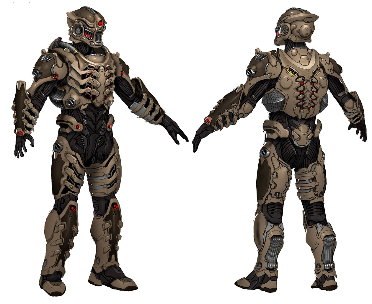 Robotic Armor Concept Art from Doom (2016)