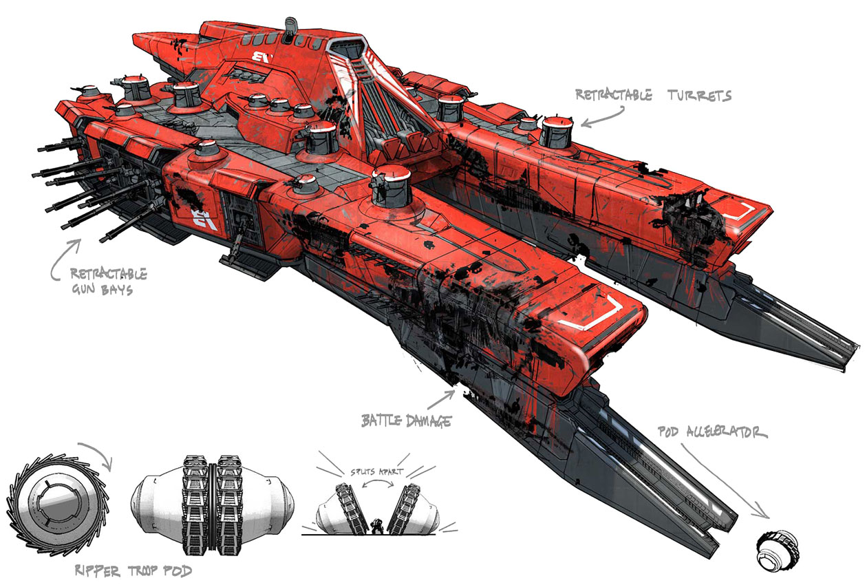 Gunship Concept Art from Destiny 2
