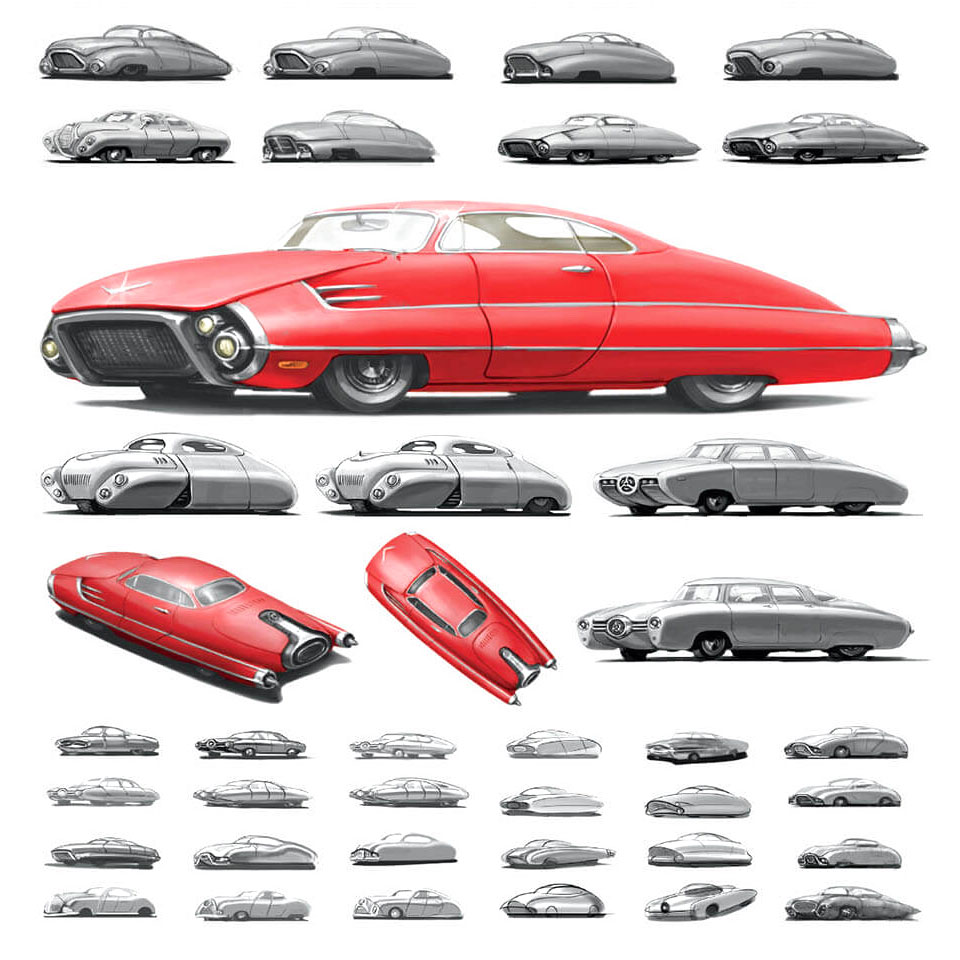 Car Design Concept Art from Fallout 4