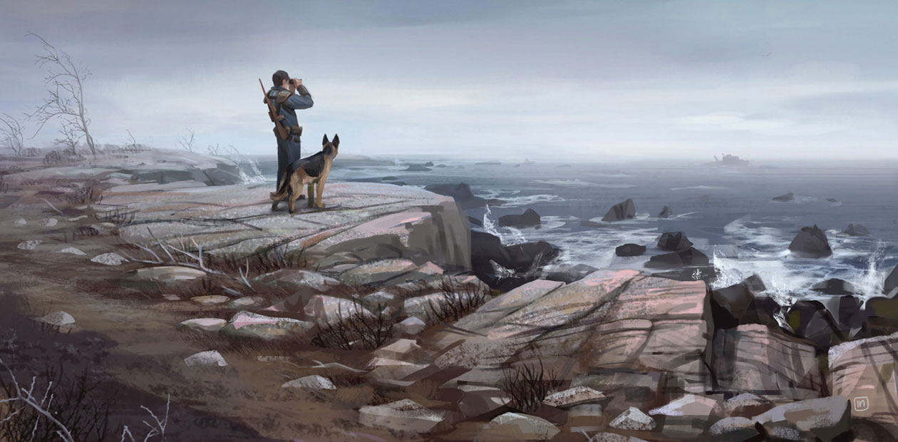 Coastal Cliffs Concept Art from Fallout 4