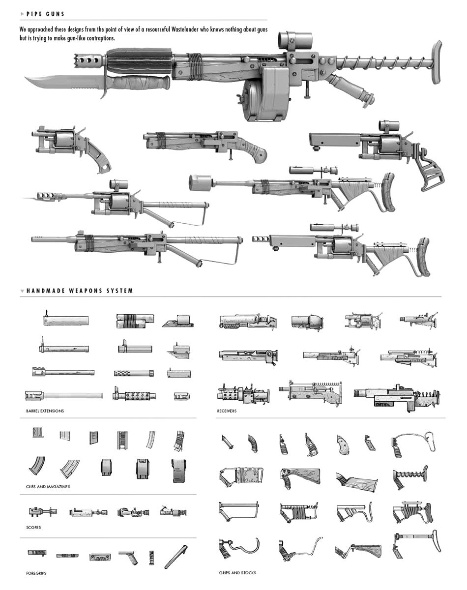 Handmade Weapons Concept Art from Fallout 4