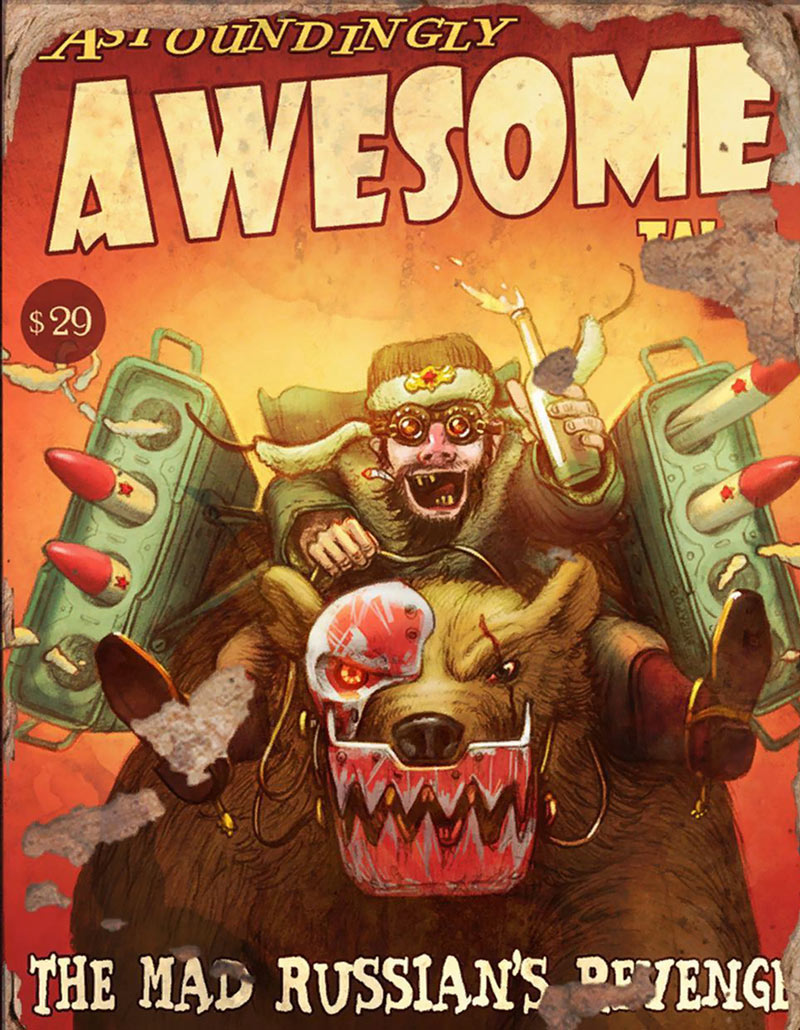 Astoundingly Awesome Tales, The Mad Russian's Revenge Magazine Cover Art from Fallout 4