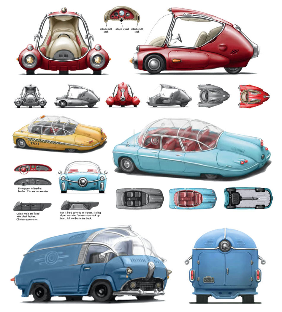 Vehicle Designs Concept Art from Fallout 4