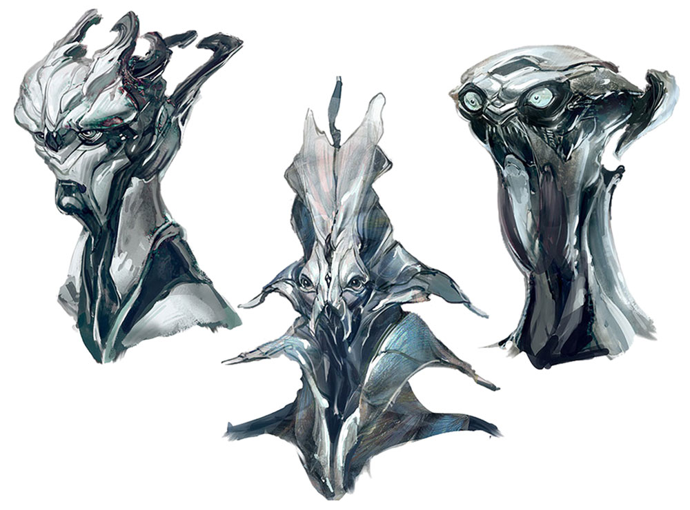 Alien Head Ideas Concept Art from Mass Effect: Andromeda