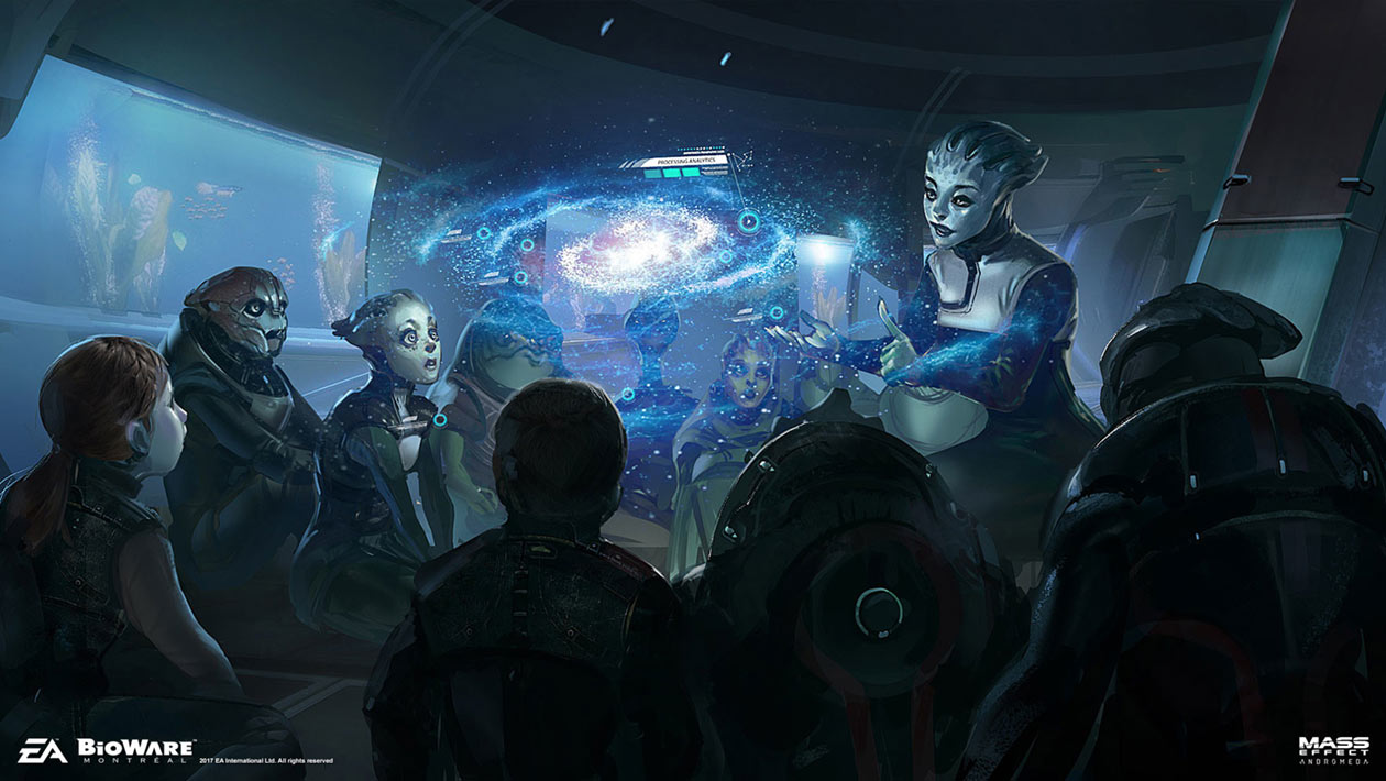 Asari Teaching Class Concept Art from Mass Effect: Andromeda