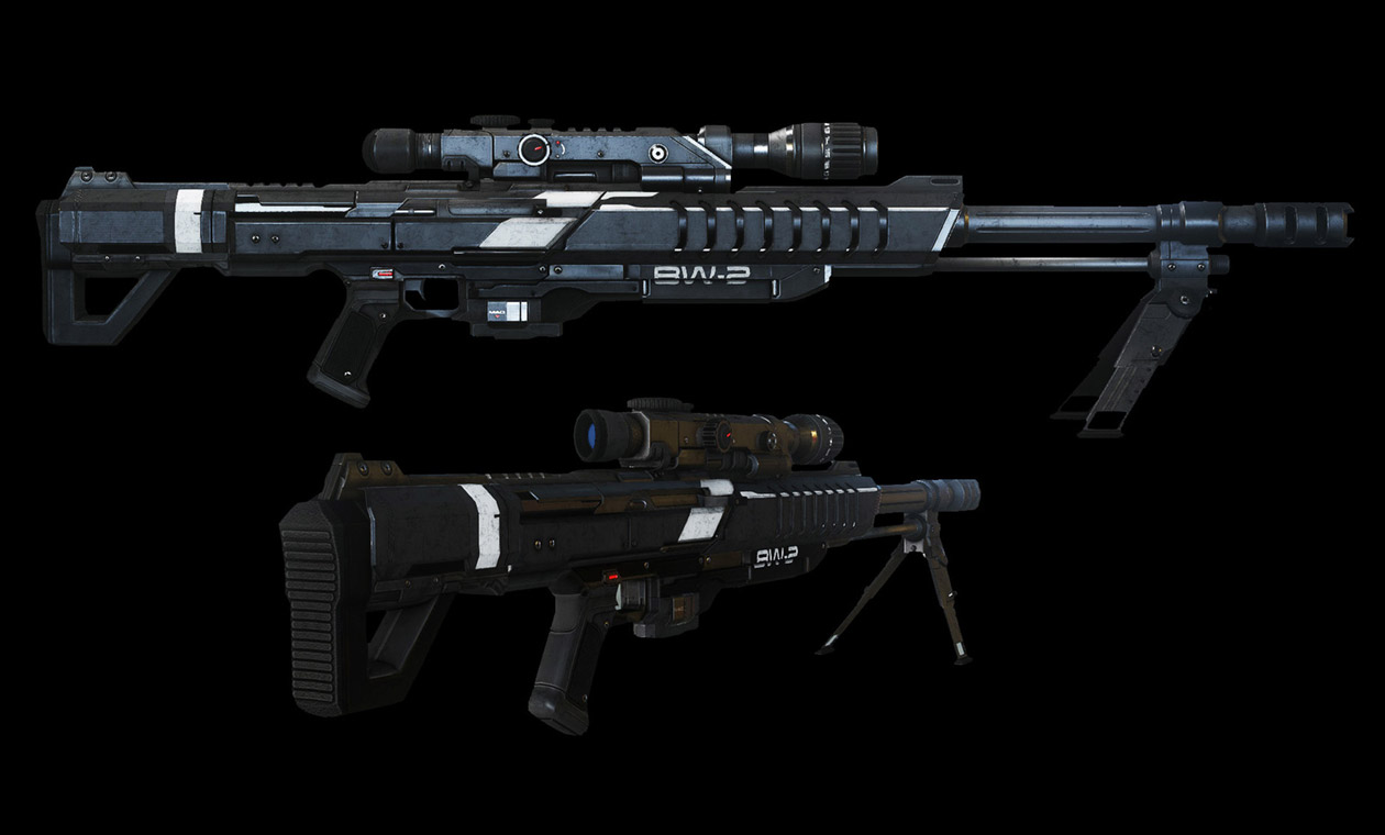 Black Widow 2 Sniper Rifle Weapon Art from Mass Effect: Andromeda