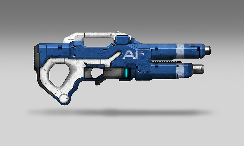 Deep Impact Shotgun Weapon Art from Mass Effect: Andromeda