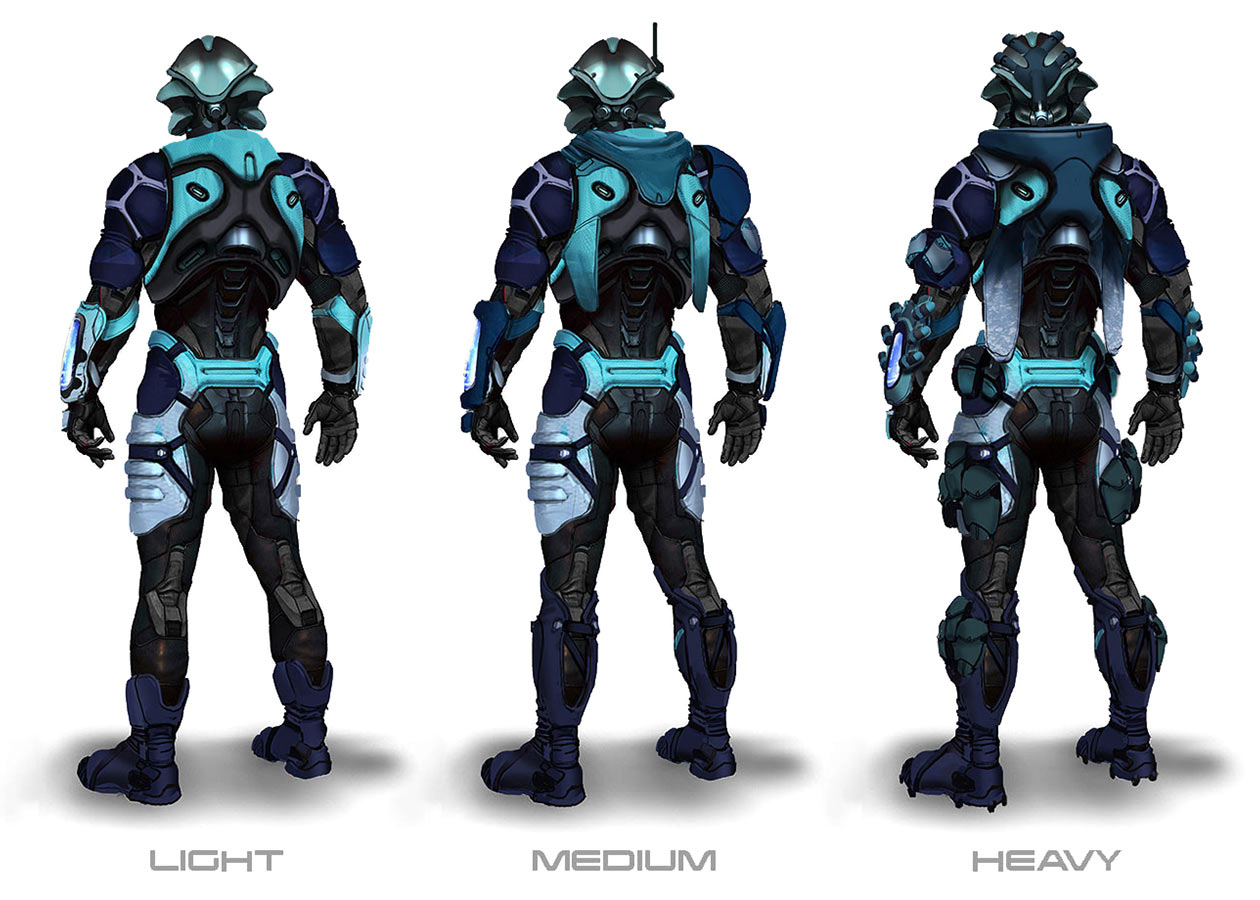 Ryder's Angara Armor Backside Artwork from Mass Effect: Andromeda
