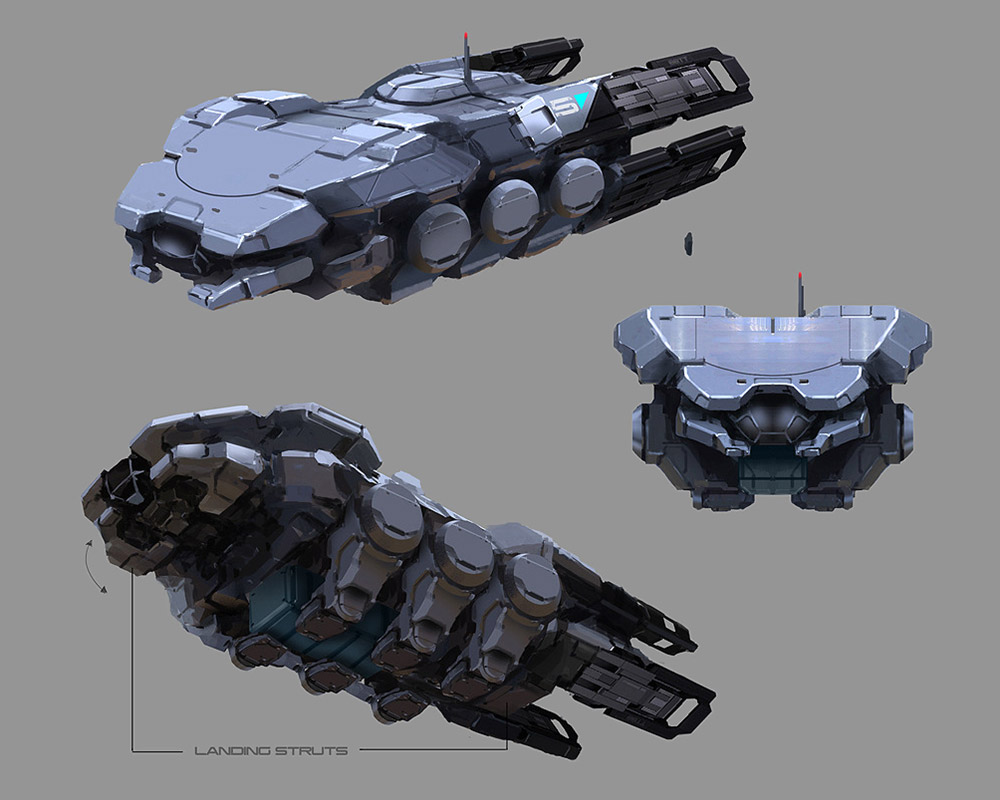 Transport Vessel Concept Art from Mass Effect: Andromeda