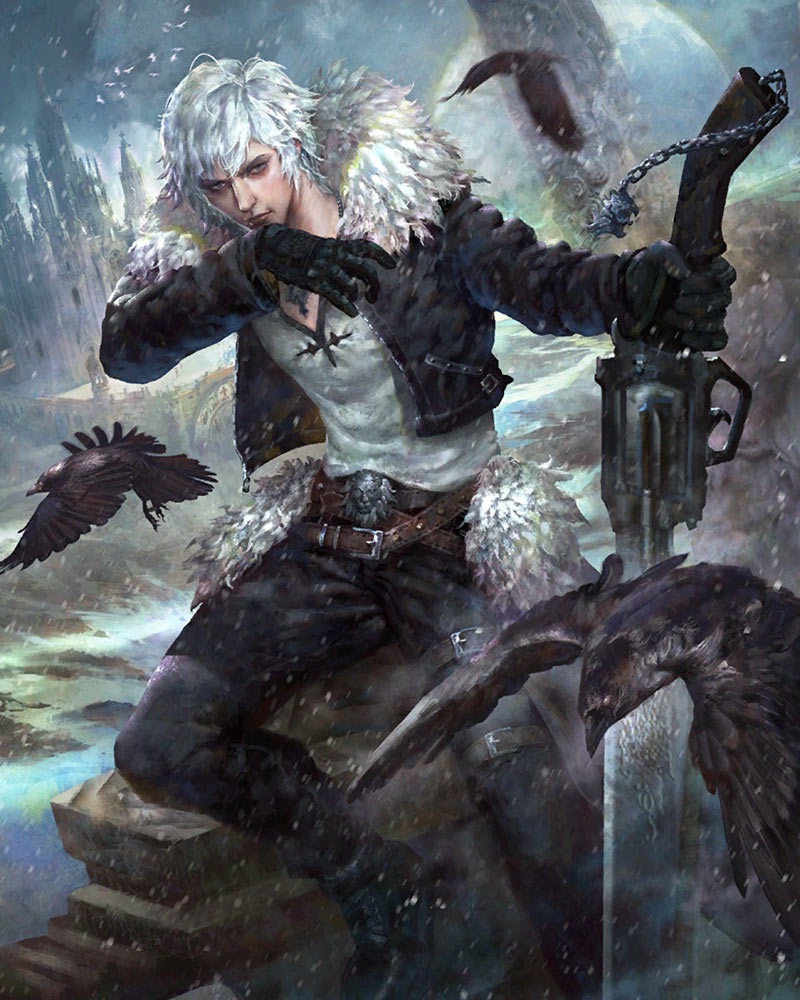 Balamb Mercenary (Squall) Artwork from Mobius Final Fantasy
