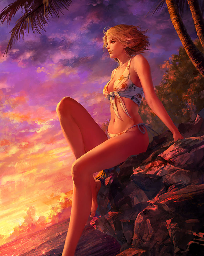 Summer Sunset Artwork from Mobius Final Fantasy