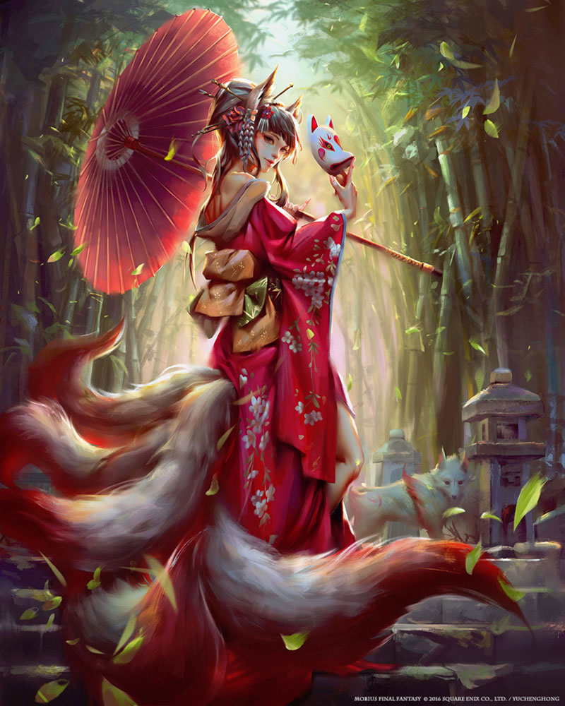 Tamamo-no-Mae Artwork from Mobius Final Fantasy