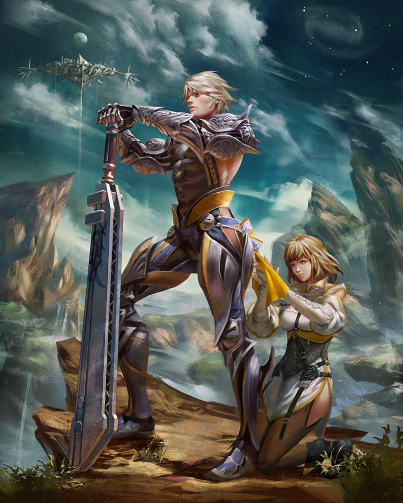 Wol & Sarah Artwork from Mobius Final Fantasy