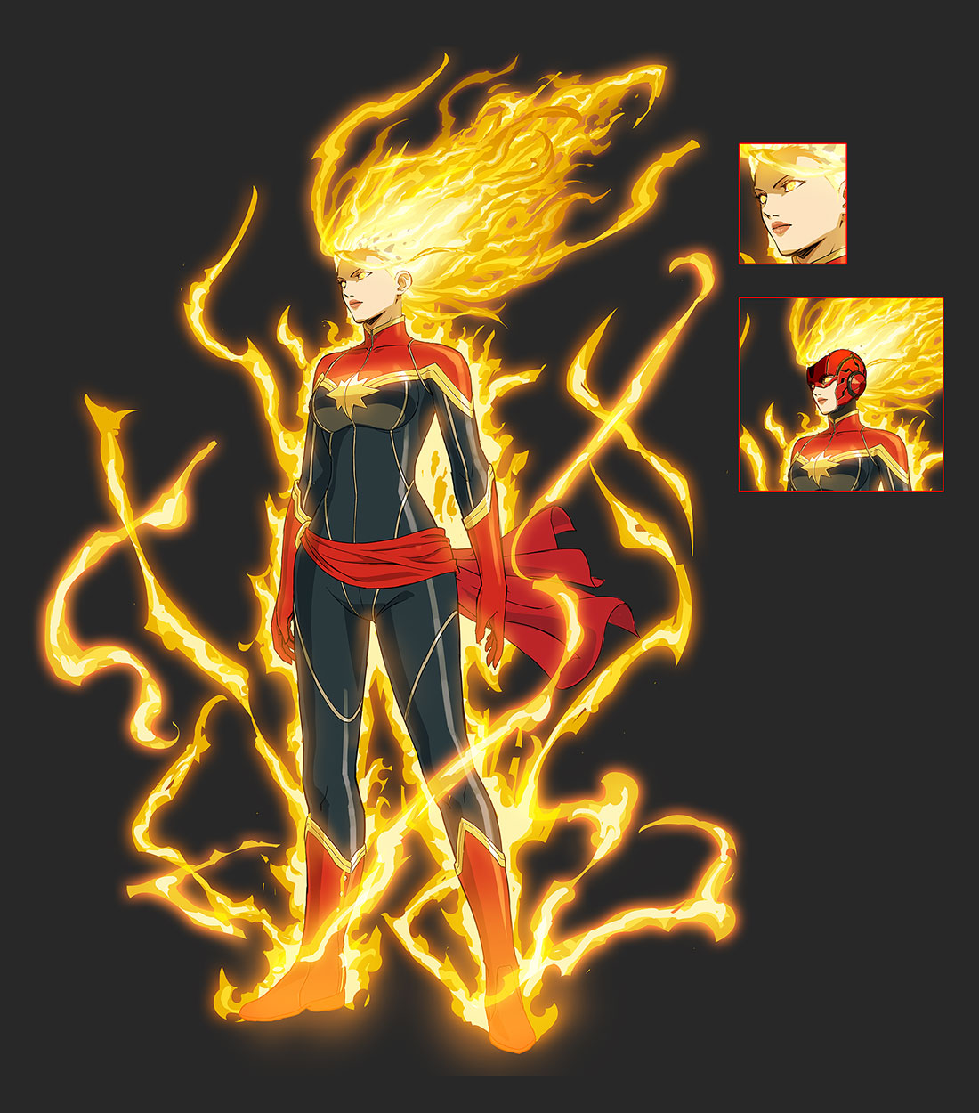 Captain Marvel Energy Concept Art from Marvel vs. Capcom: Infinite