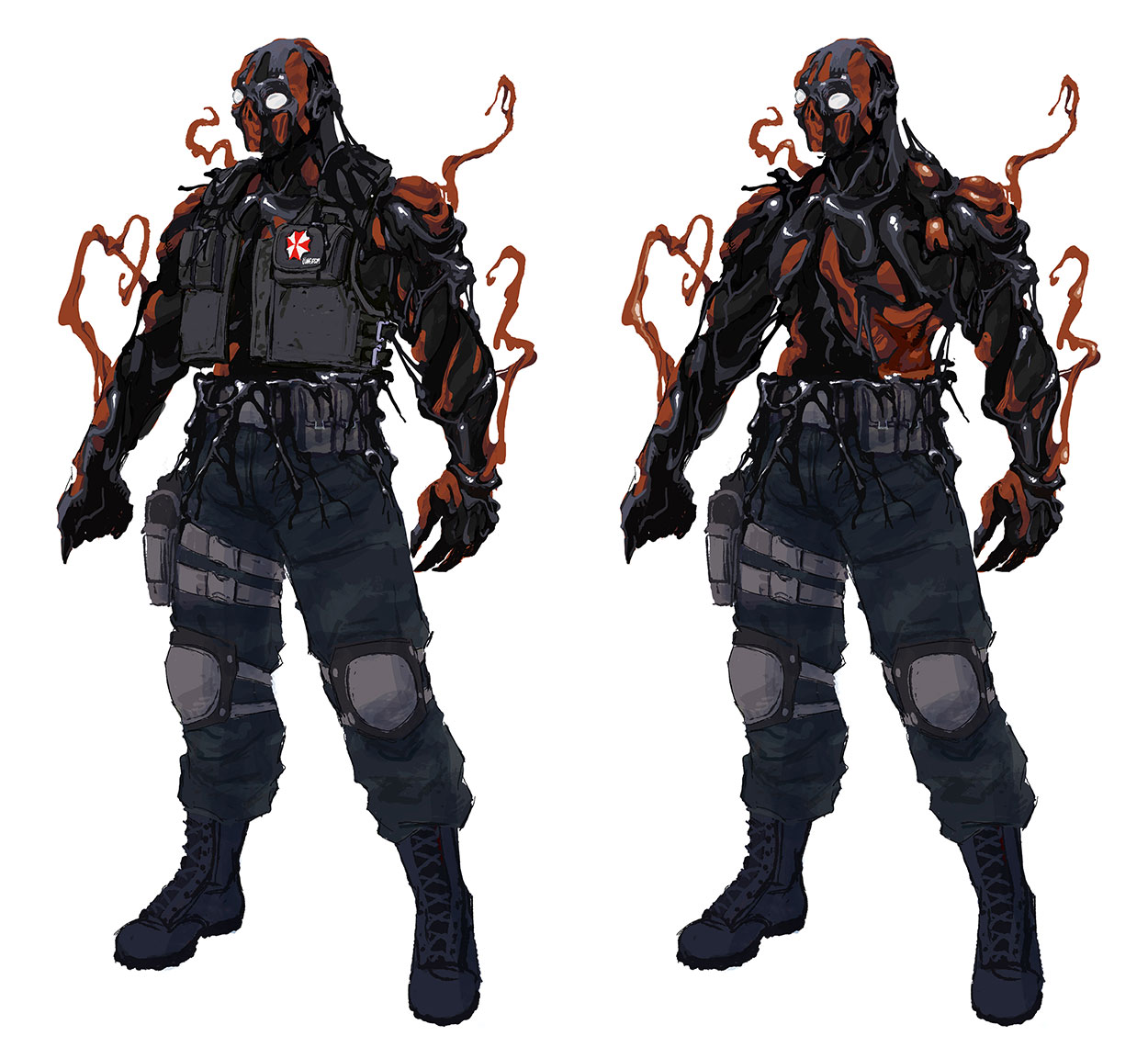Symbiote B.O.W. Soldier Concept Art from Marvel vs. Capcom: Infinite