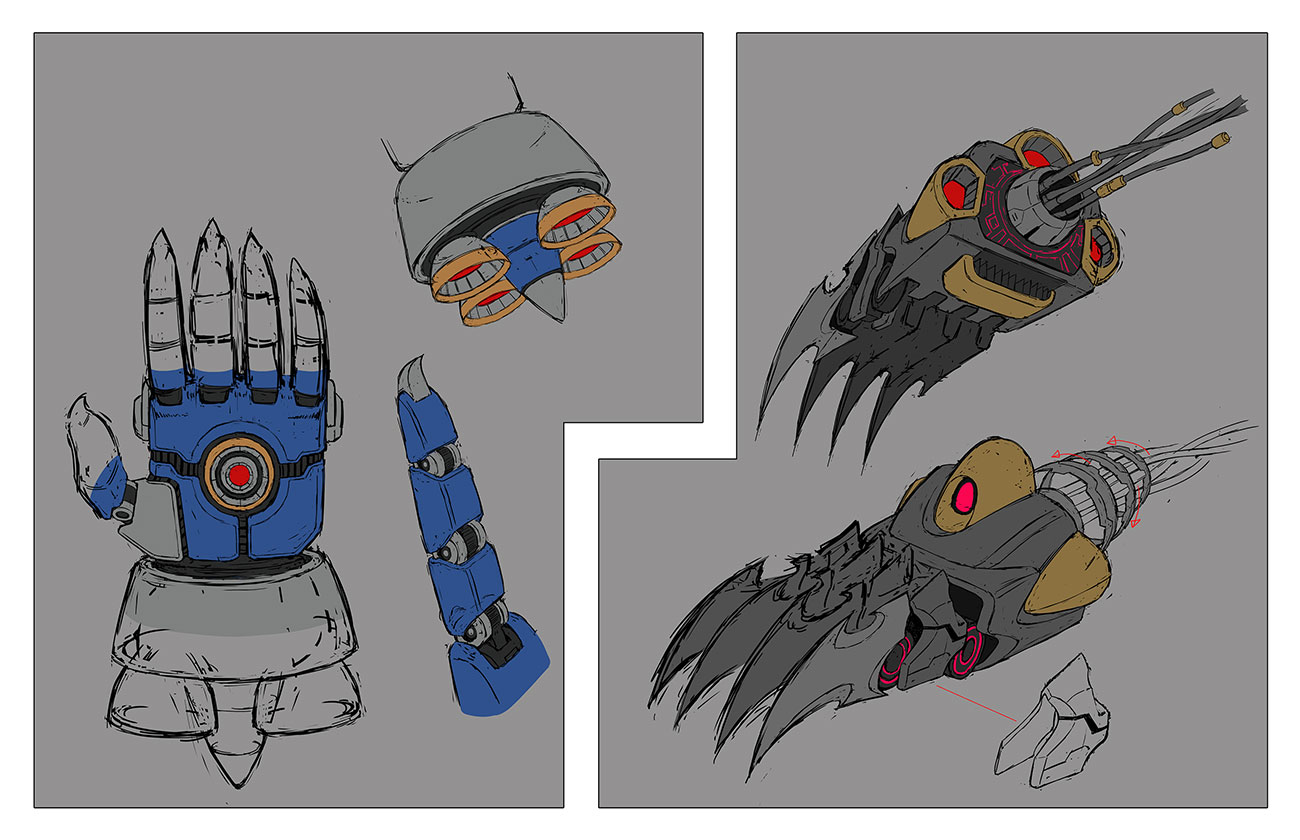 Ultron Omega Hand and Claw Concept Art from Marvel vs. Capcom: Infinite