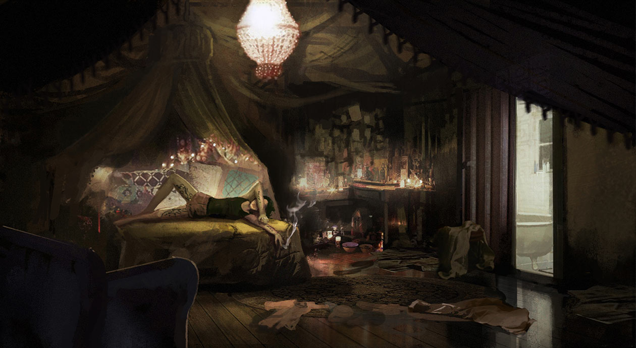 Bedroom Concept Art from Resident Evil 7: Biohazard