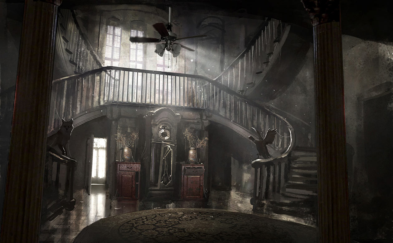 Foyer Concept Art from Resident Evil 7: Biohazard