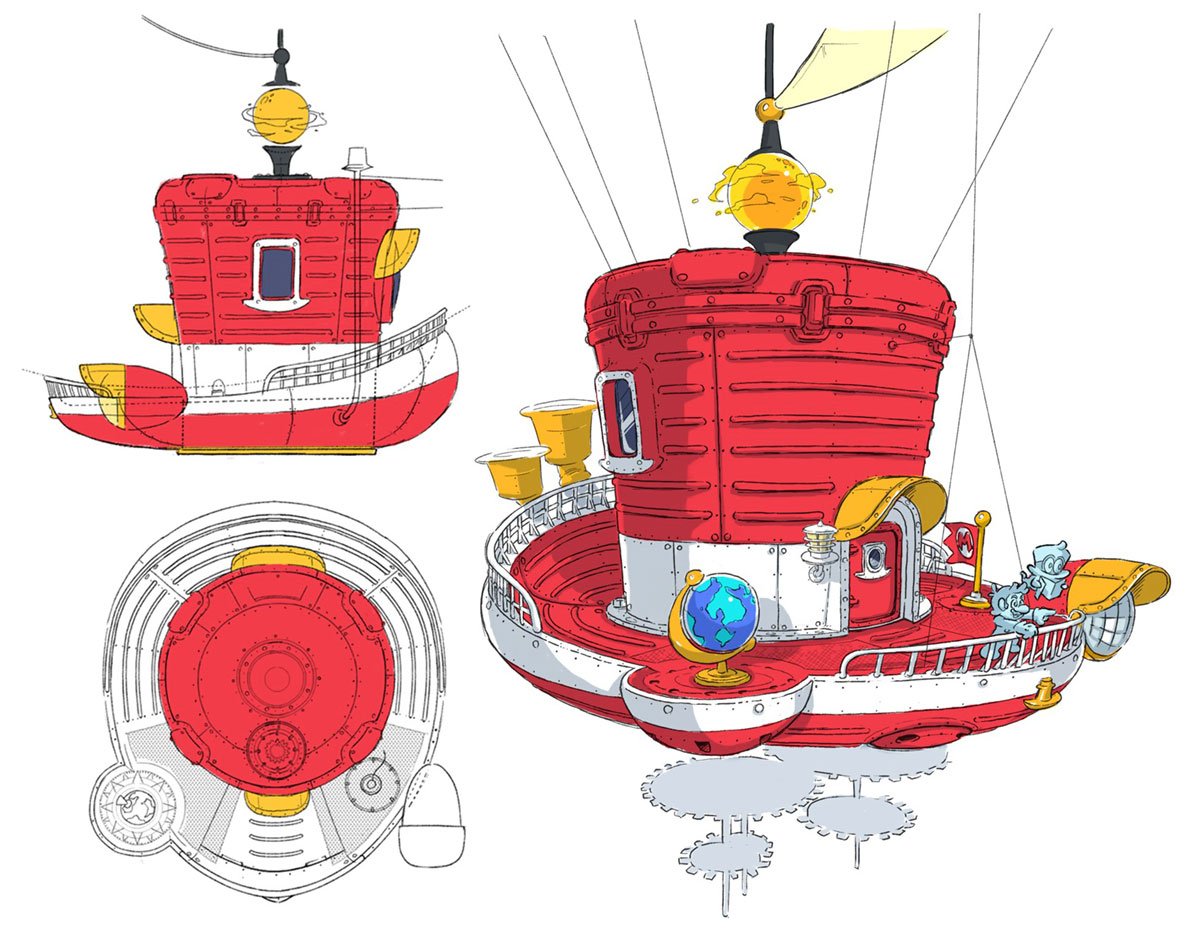 Odyssey Ship Concept Artwork from Super Mario Odyssey