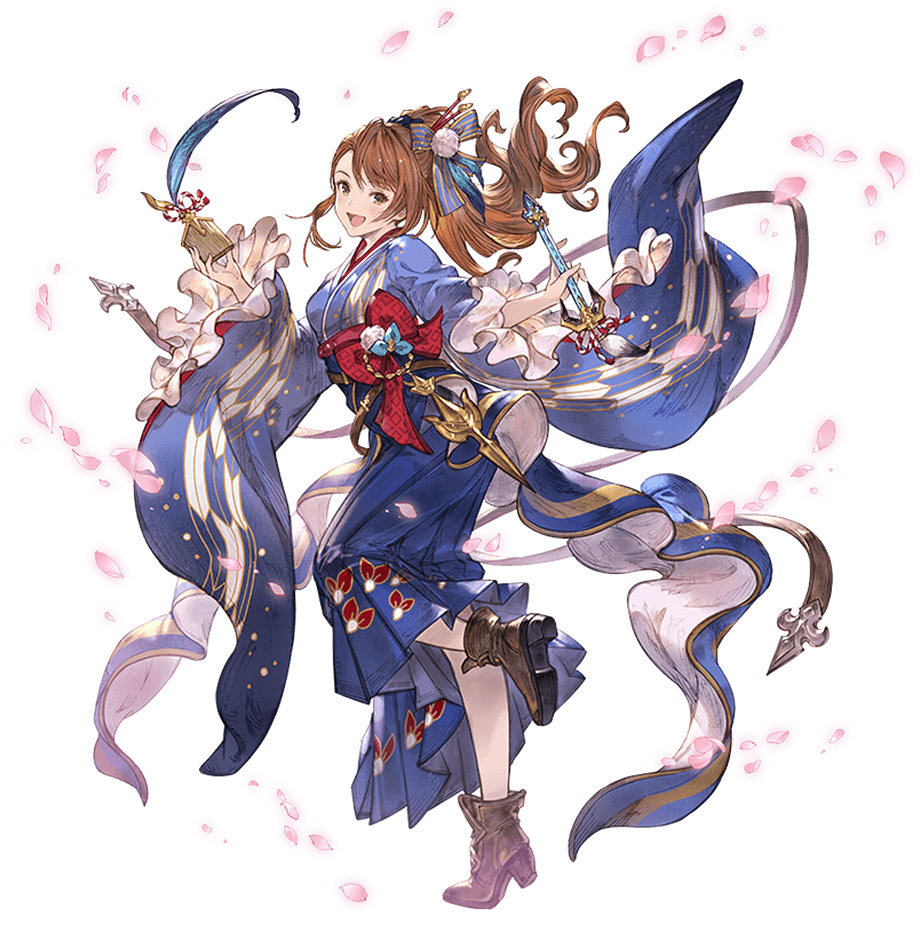 Skyfall Blue Kimono Beatrix Art from Granblue Fantasy