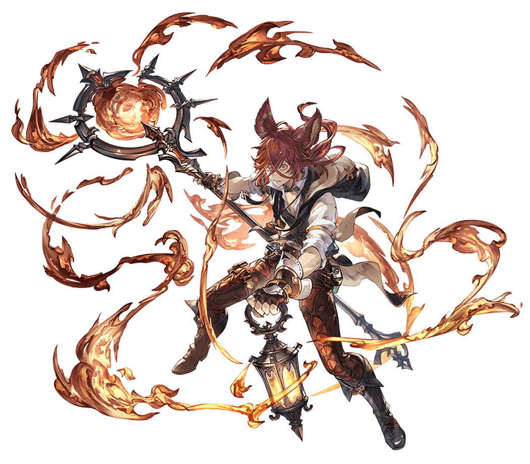 Blazing Teacher Elmott, Battle Art from Granblue Fantasy