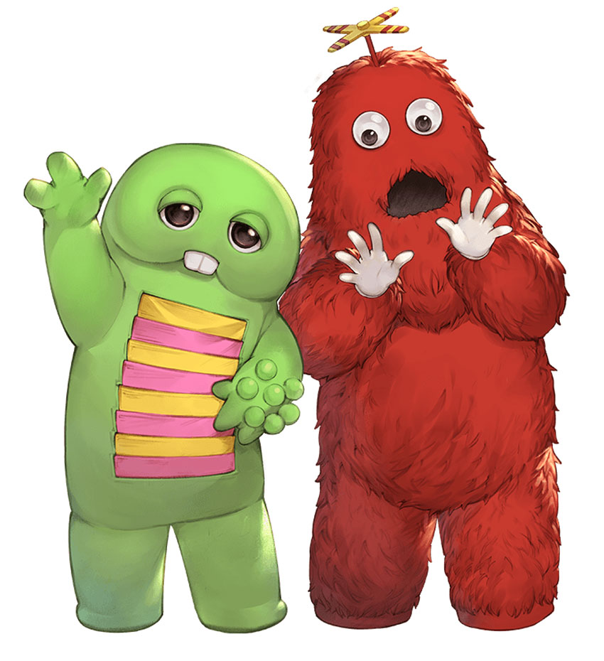 Gachapin and Mukku Art from Granblue Fantasy