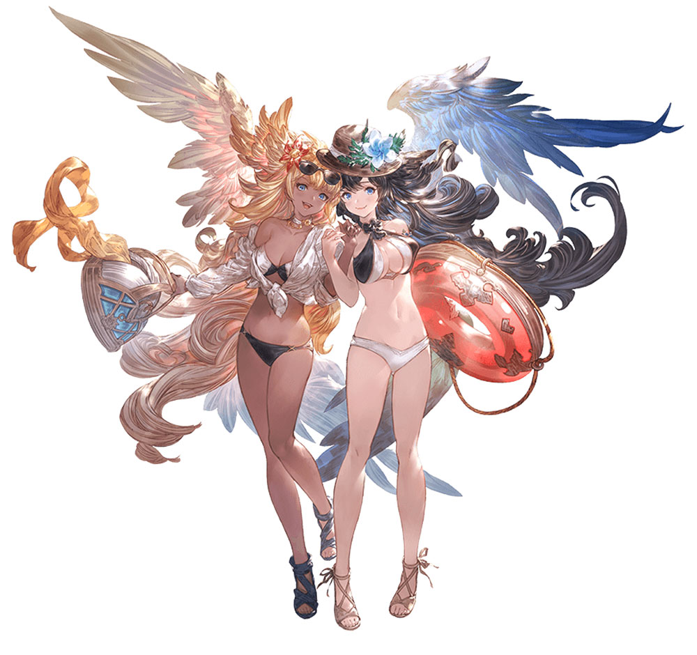 Summer Halluel and Malluel Art from Granblue Fantasy