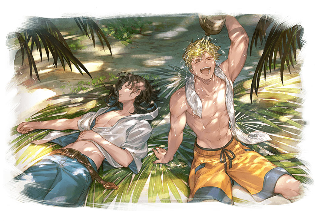 Summer Lancelot and Vane Artwork from Granblue Fantasy