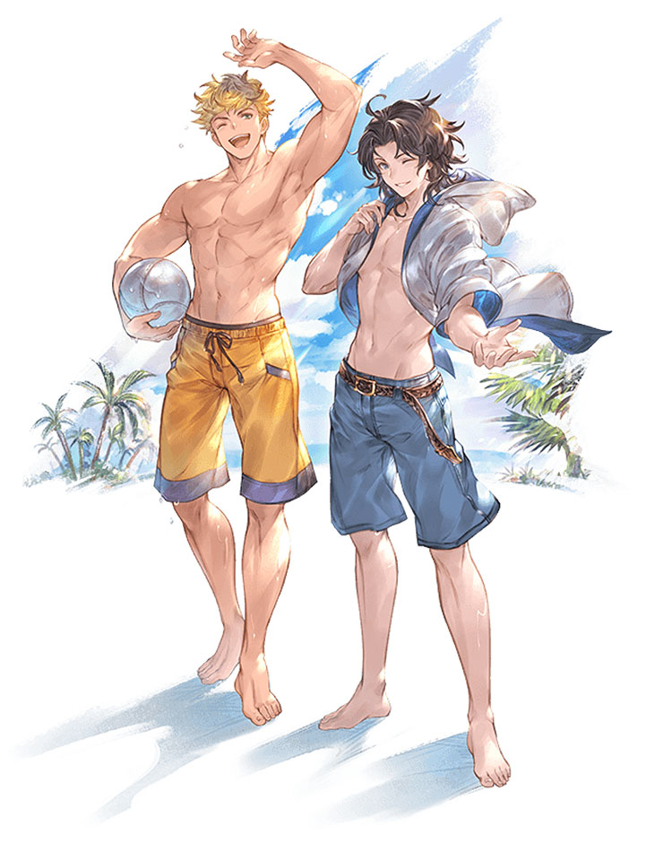 Summer Lancelot and Vane Art from Granblue Fantasy