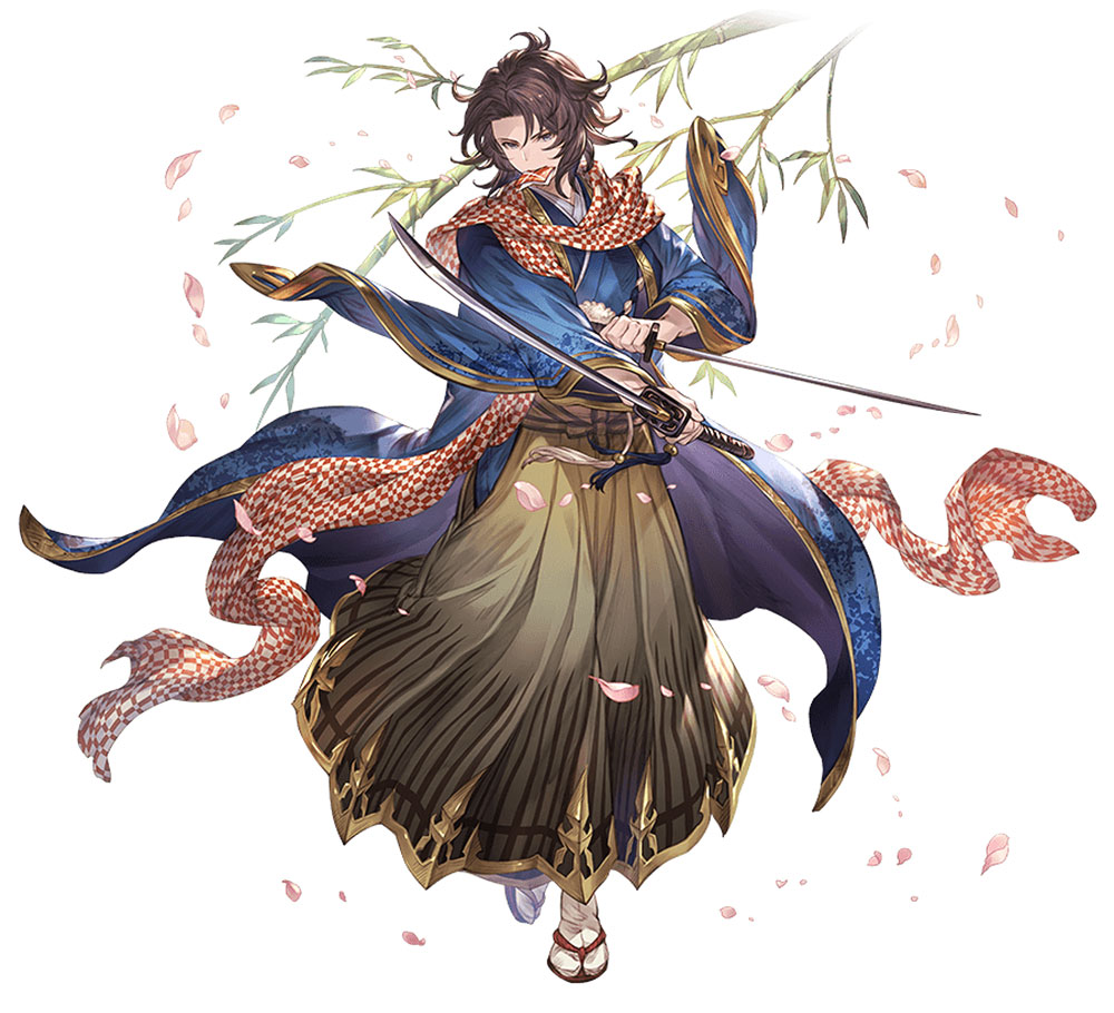 Azure Haori Lancelot Character Art from Granblue Fantasy